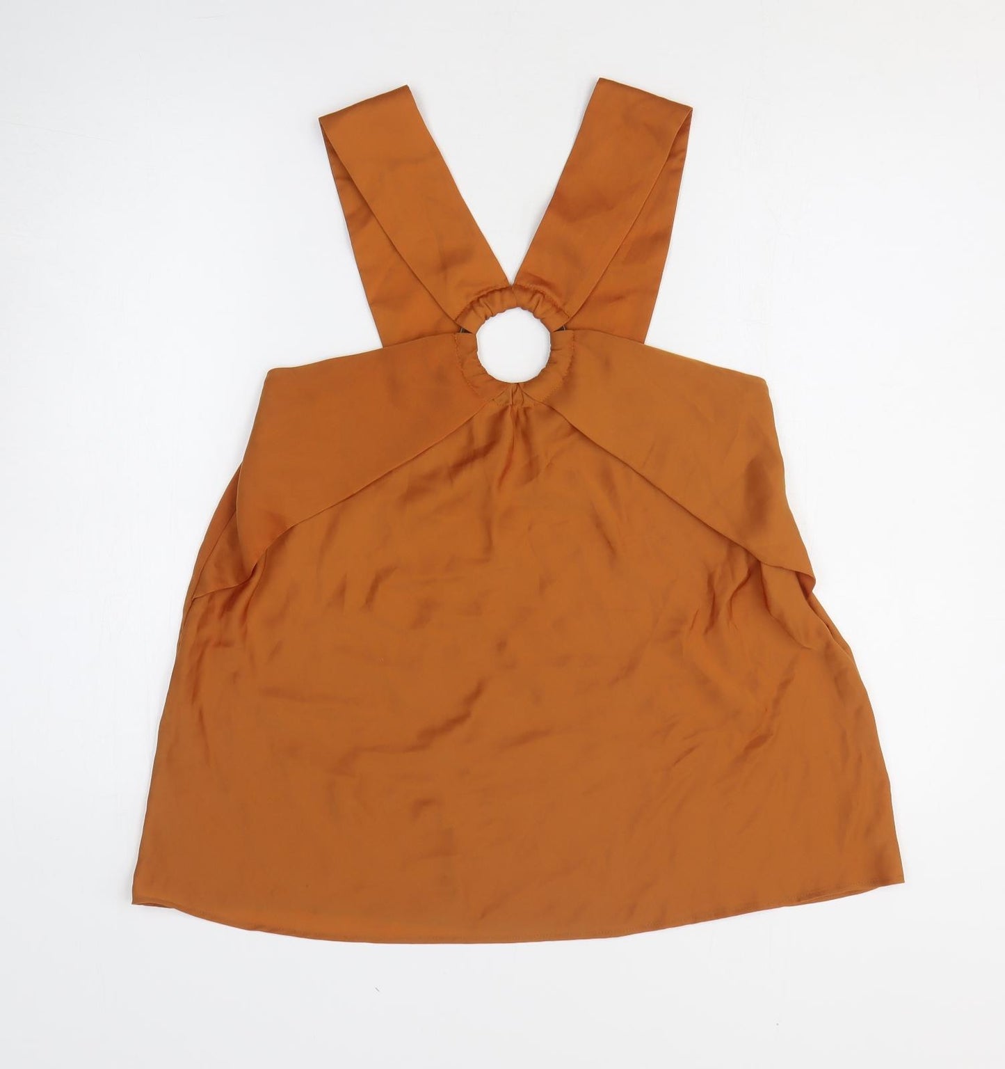NEXT Womens Orange Polyester Basic Tank Size 8 Off the Shoulder