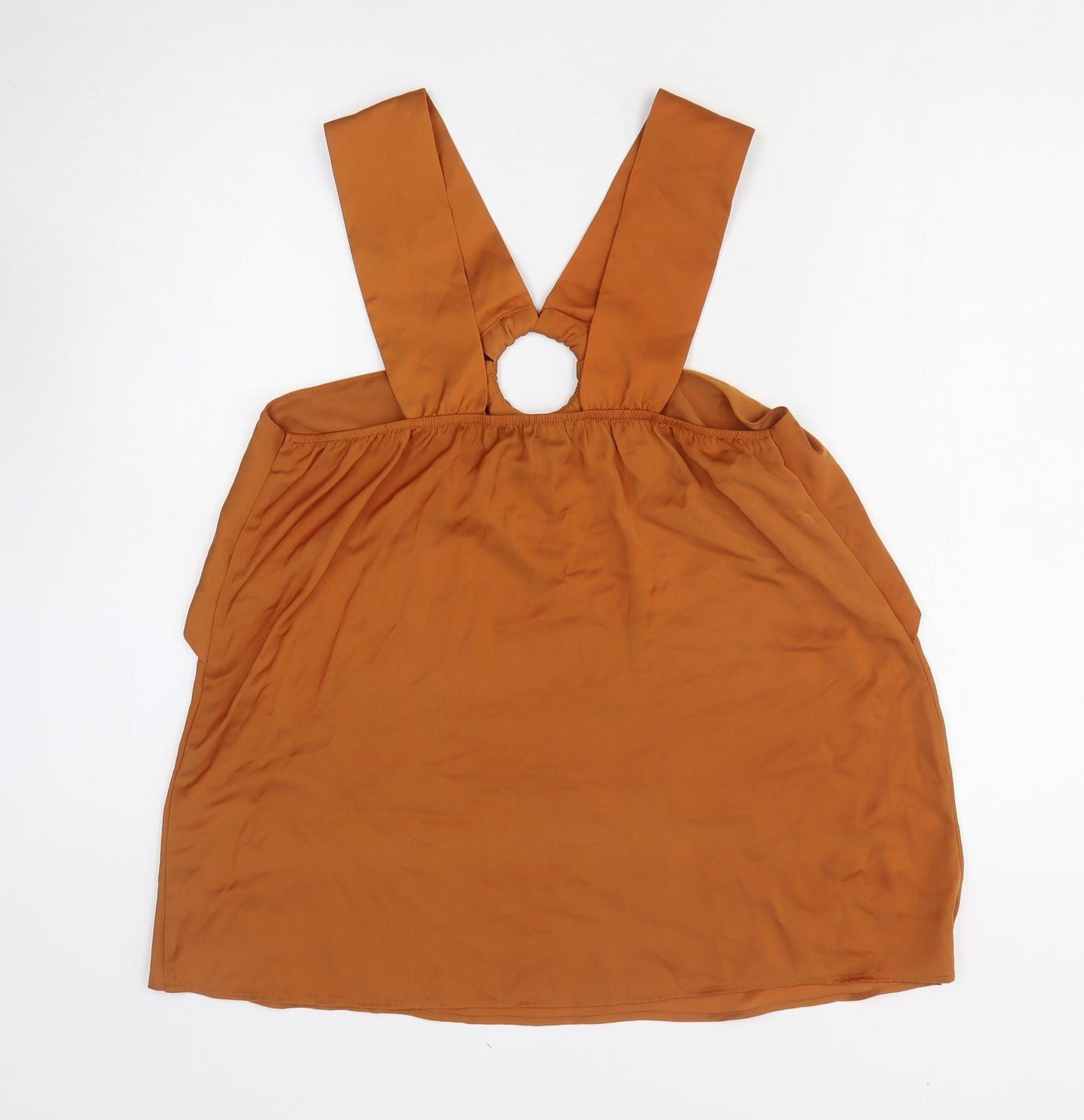 NEXT Womens Orange Polyester Basic Tank Size 8 Off the Shoulder