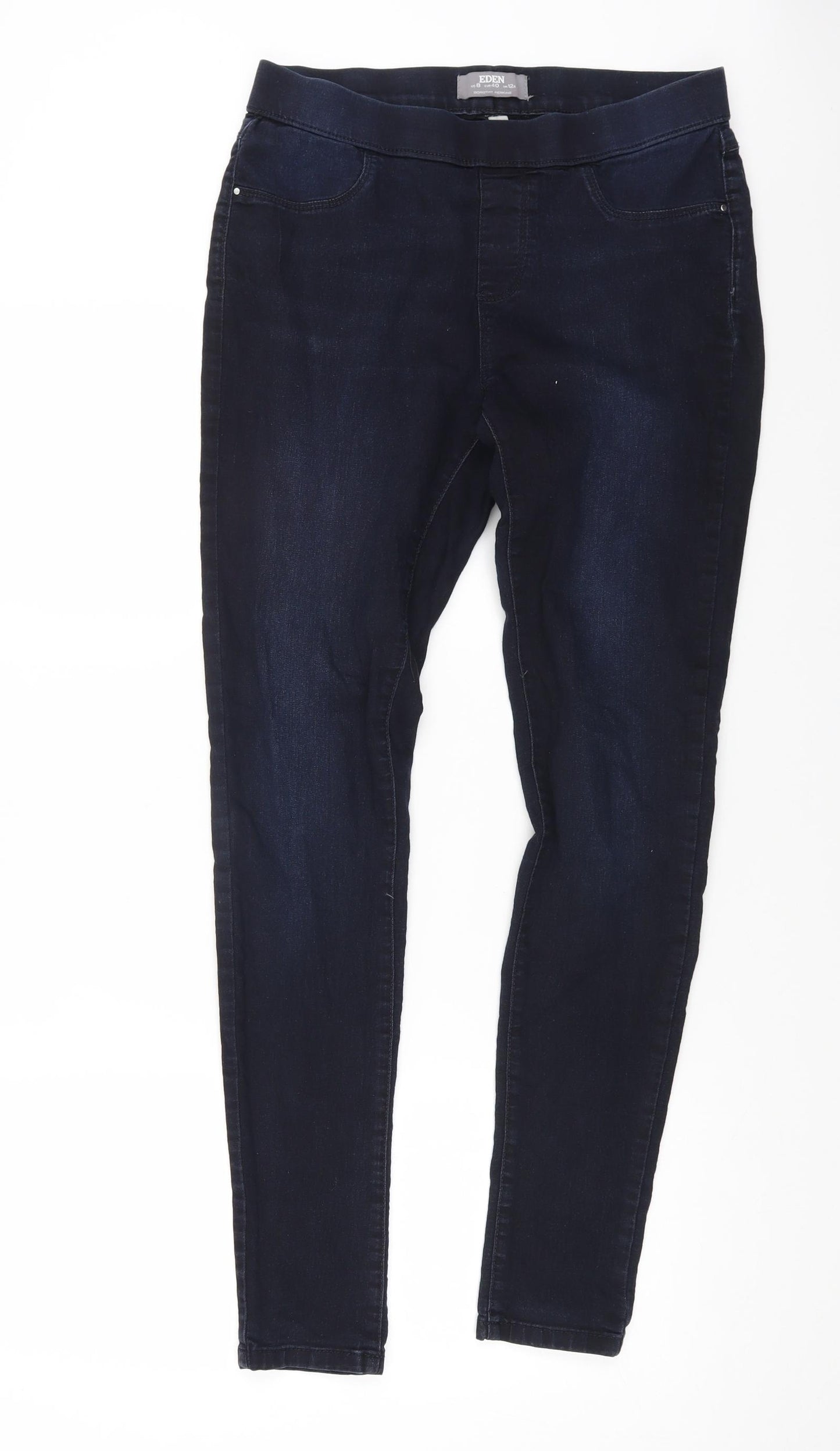 Eden Womens Blue Cotton Jegging Jeans Size 12 L28 in Regular