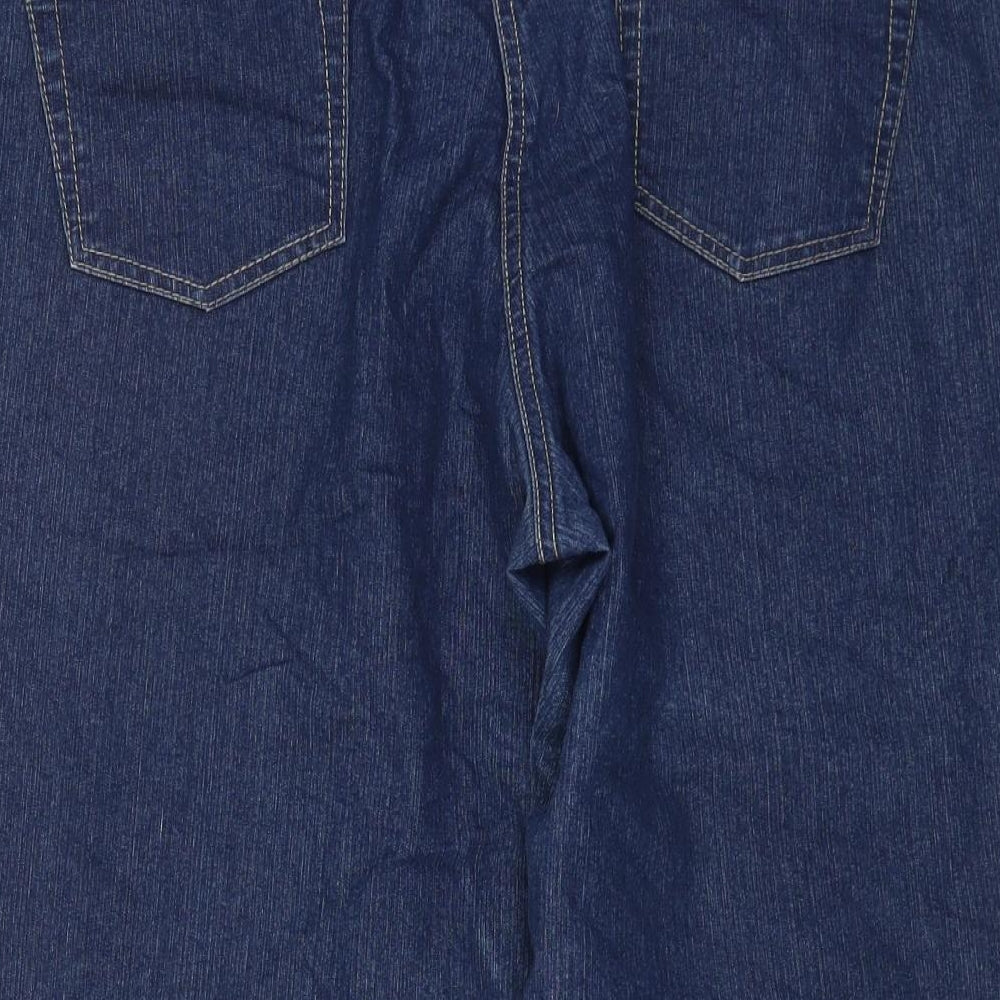 Debenhams Womens Blue Cotton Cropped Jeans Size 20 L21 in Regular Button