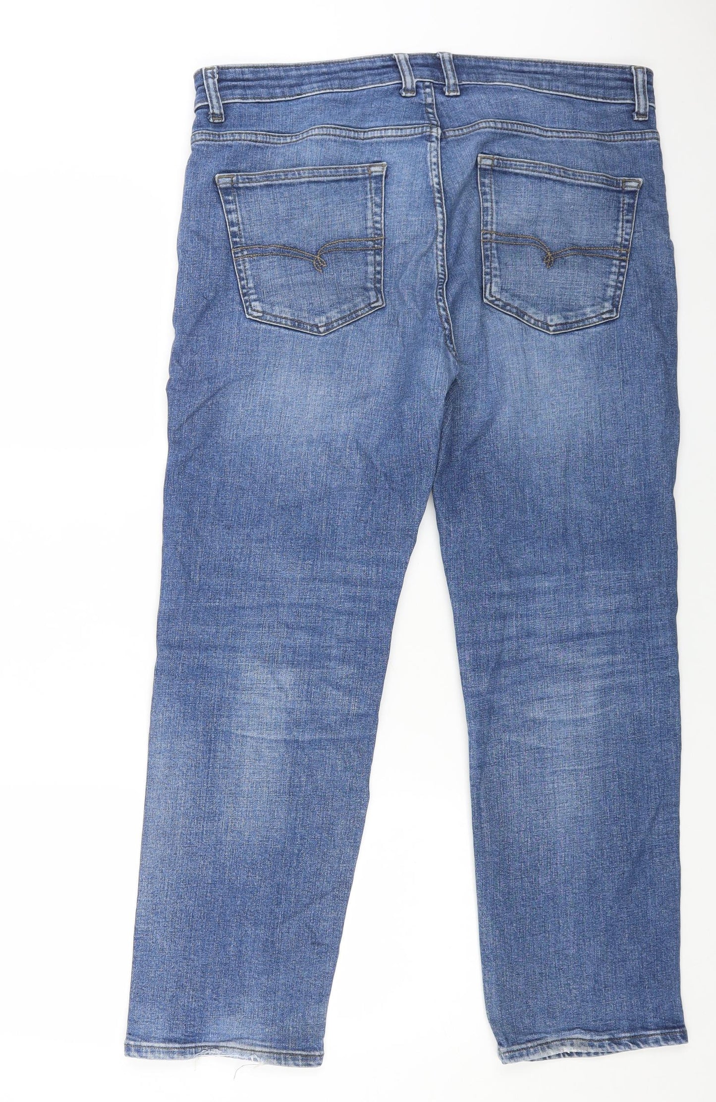 NEXT Mens Blue Cotton Straight Jeans Size 34 in L26 in Regular Button