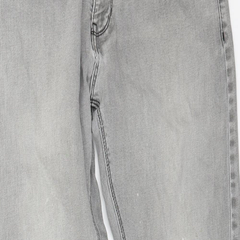 Marks and Spencer Mens Grey Cotton Skinny Jeans Size 34 in L31 in Regular Button
