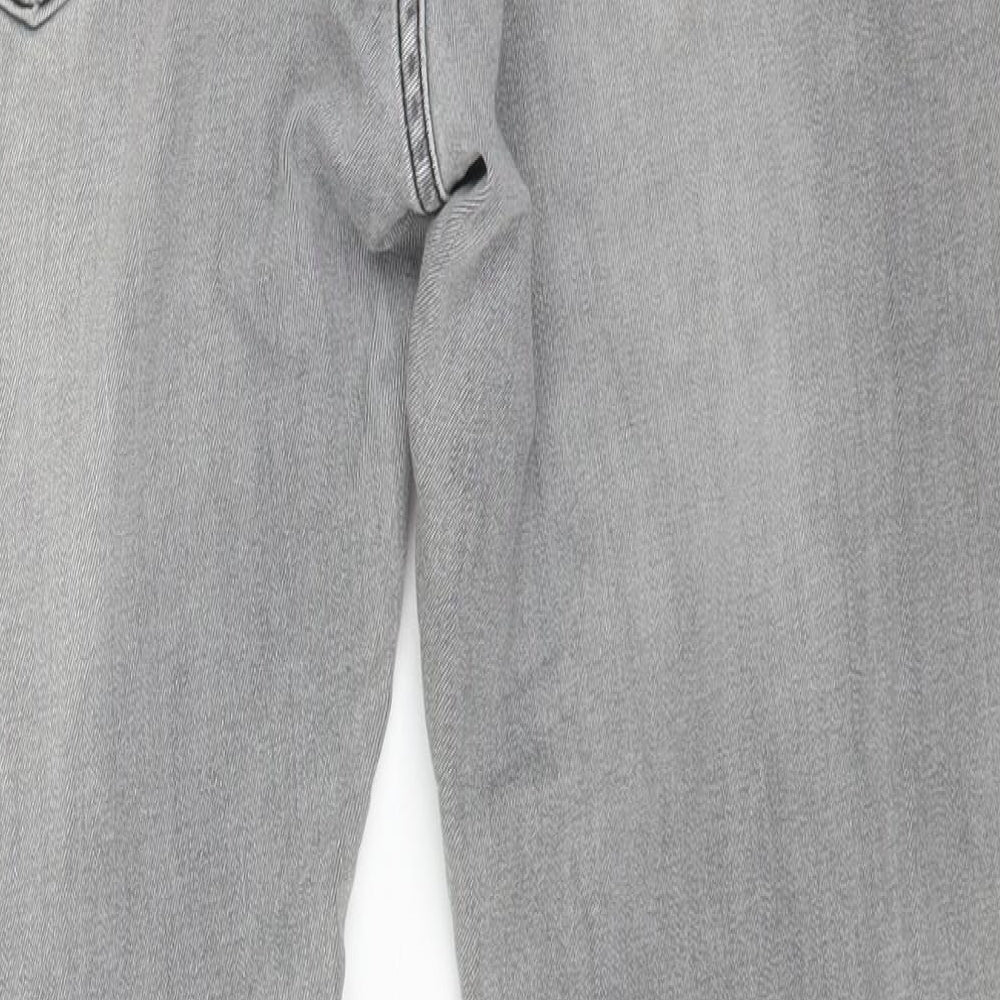 Marks and Spencer Mens Grey Cotton Skinny Jeans Size 34 in L31 in Regular Button