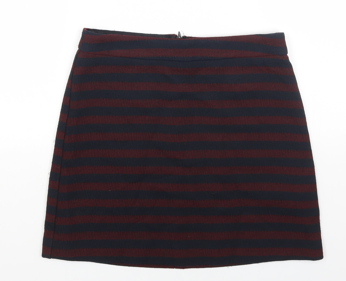 Miss Selfridge Womens Multicoloured Striped Acrylic Mini Skirt Size 8 Zip
