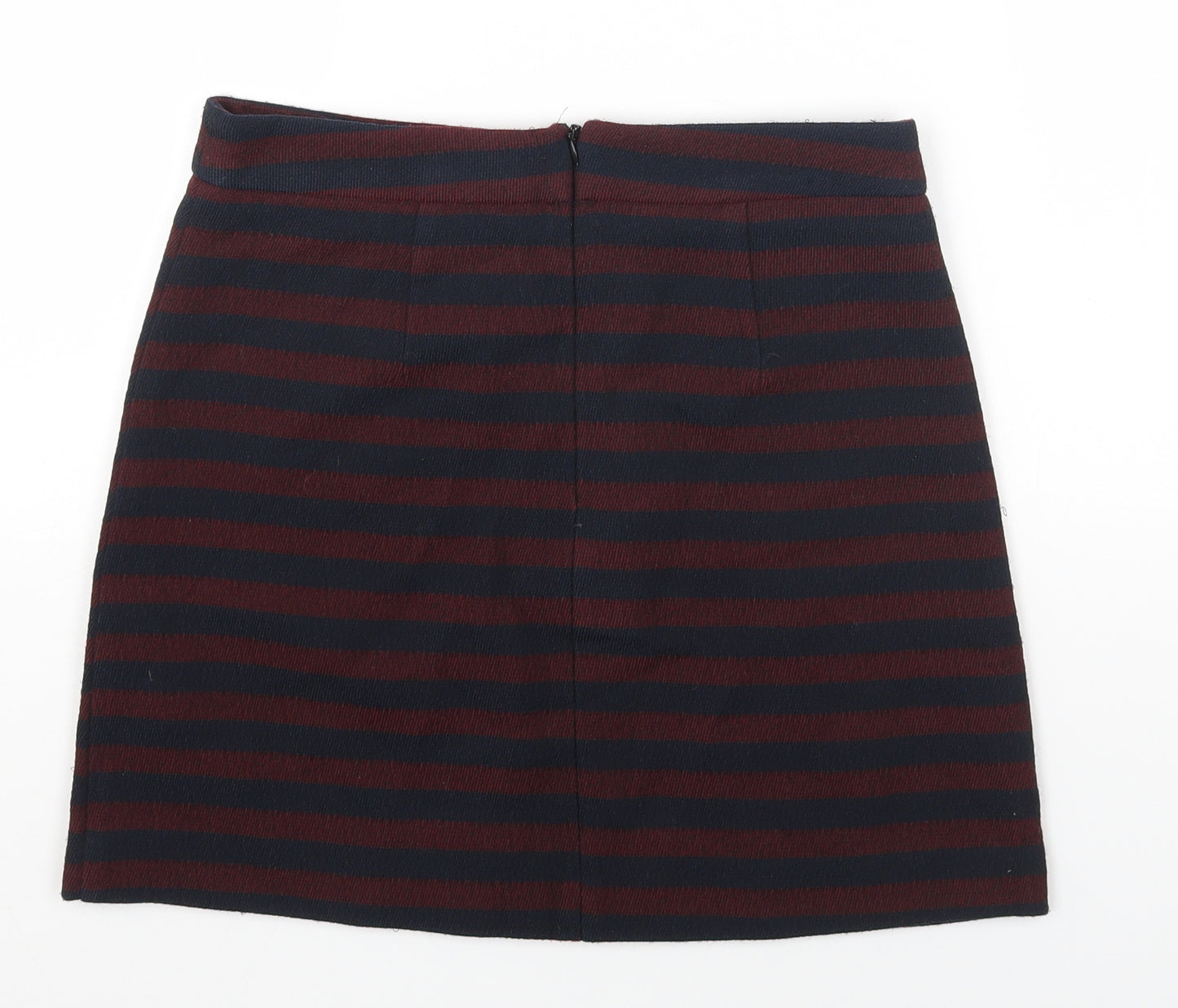 Miss Selfridge Womens Multicoloured Striped Acrylic Mini Skirt Size 8 Zip