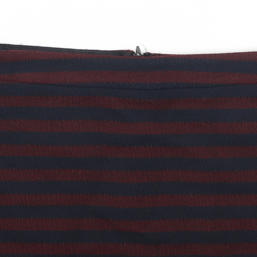 Miss Selfridge Womens Multicoloured Striped Acrylic Mini Skirt Size 8 Zip
