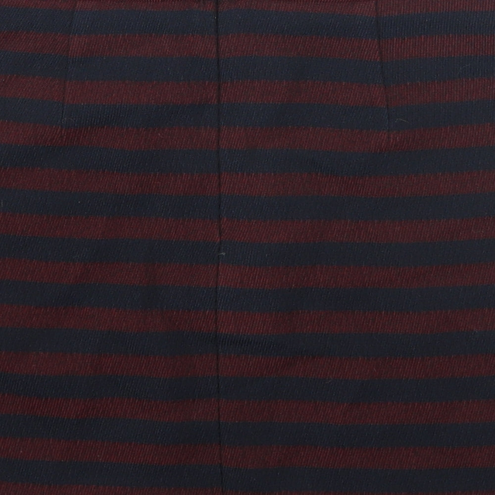 Miss Selfridge Womens Multicoloured Striped Acrylic Mini Skirt Size 8 Zip