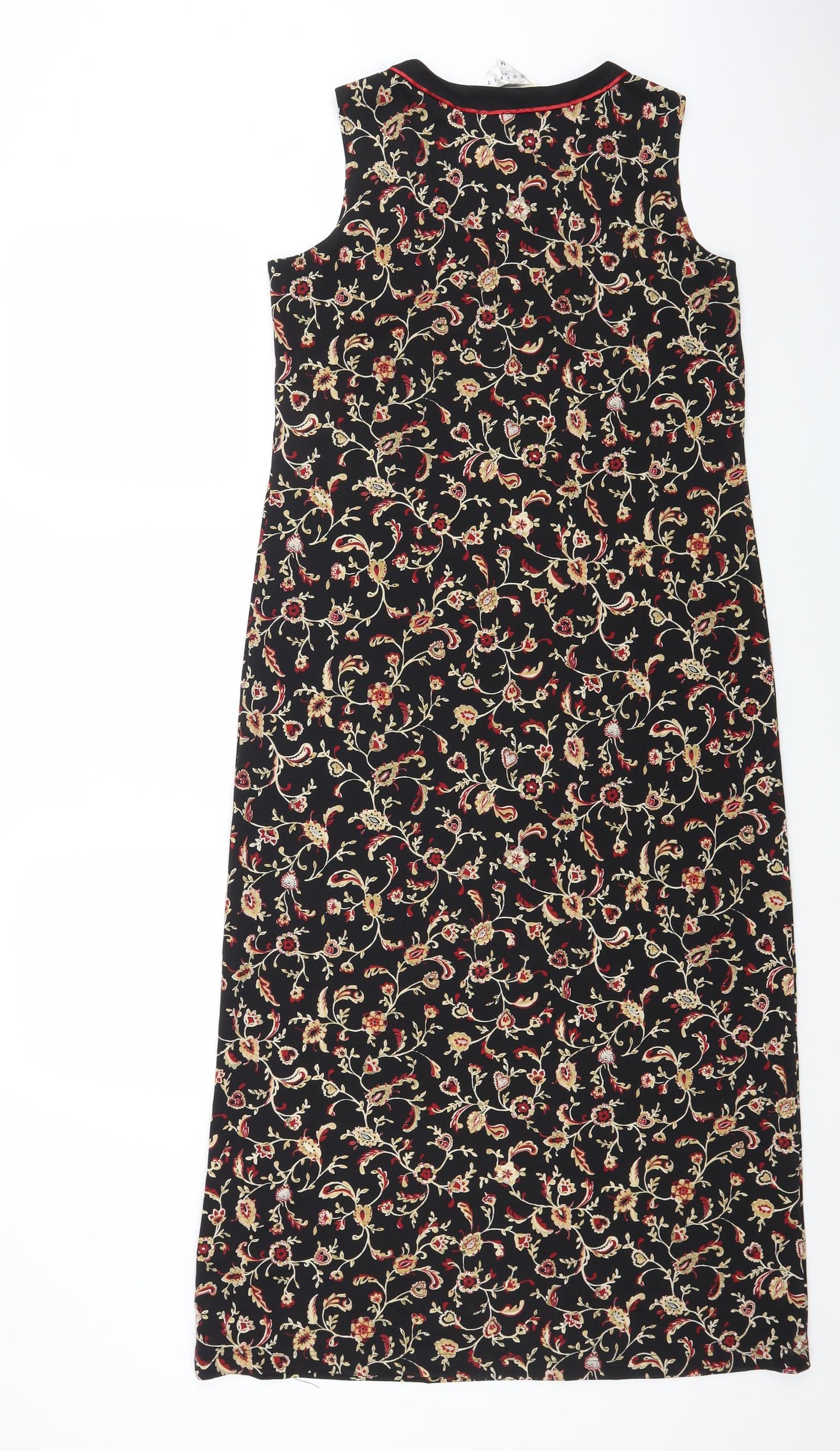 Outfitters Womens Black Floral Viscose A-Line Size M V-Neck Pullover