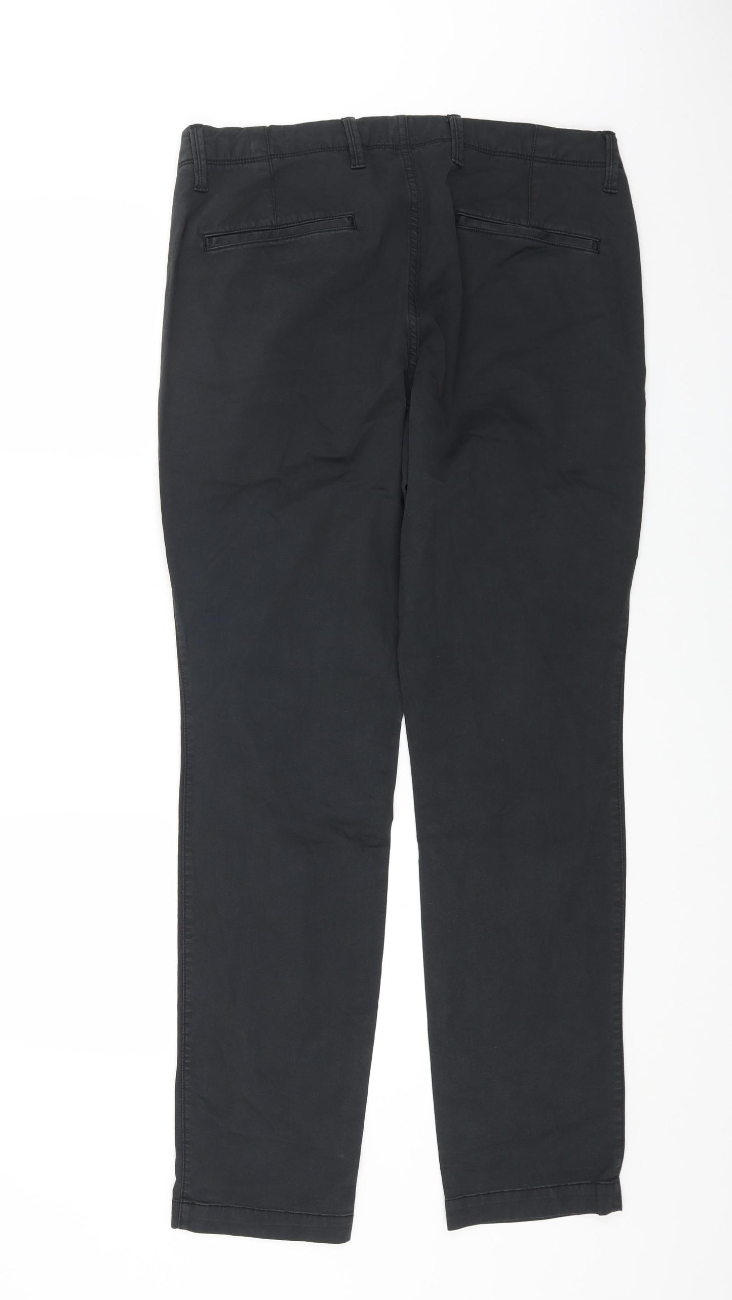 Gap Mens Black Cotton Straight Jeans Size 34 in L32 in Regular Button