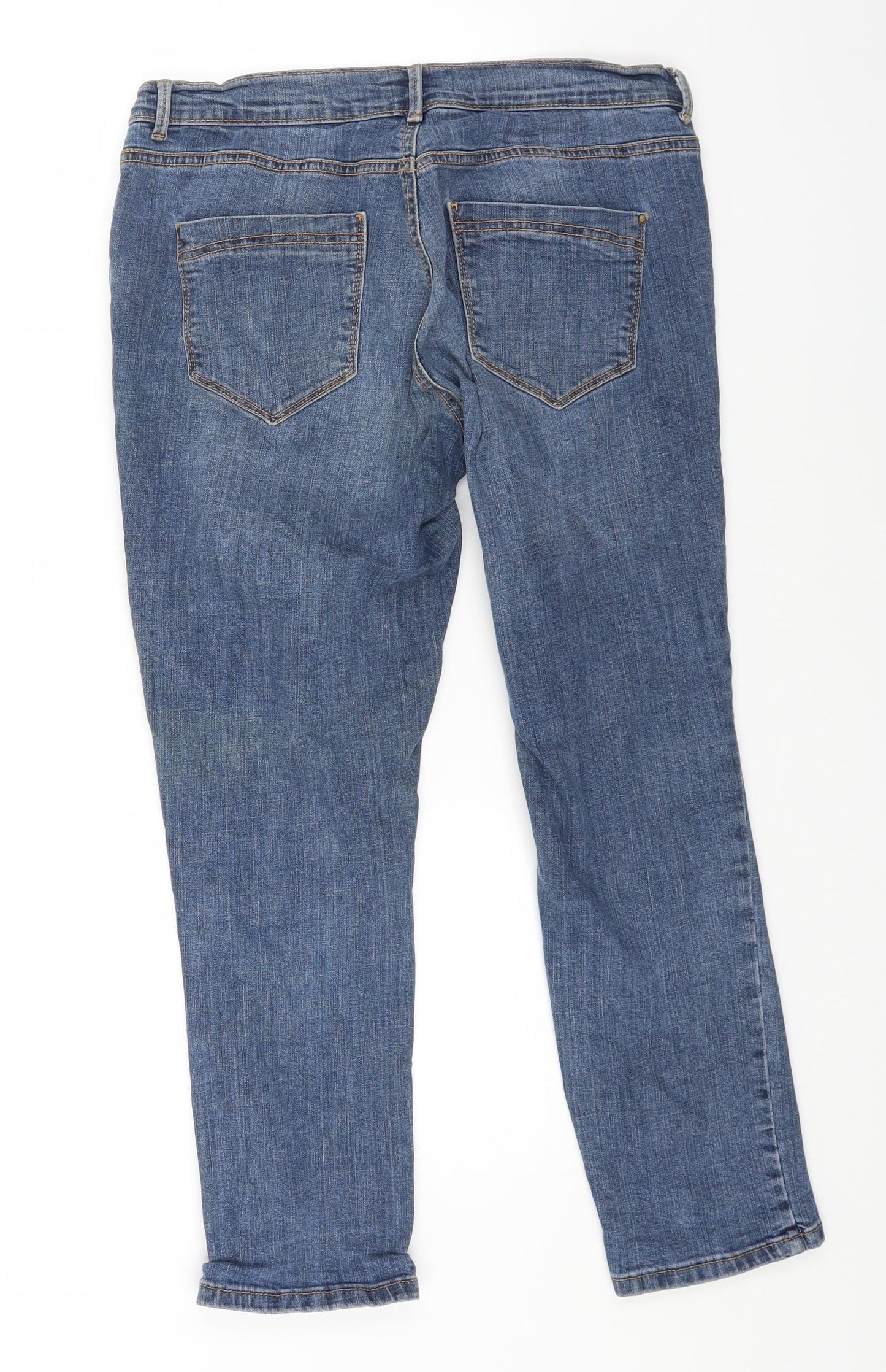 Dorothy Perkins Womens Blue Cotton Tapered Jeans Size 12 L24 in Regular Button