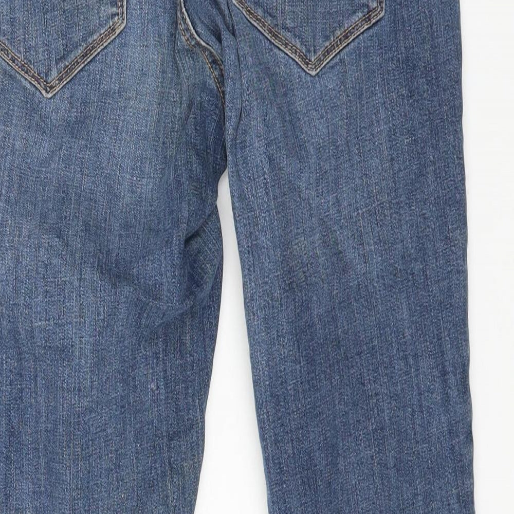 Dorothy Perkins Womens Blue Cotton Tapered Jeans Size 12 L24 in Regular Button