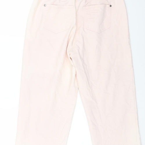 Cotton Traders Womens Pink Cotton Cropped Jeans Size 18 Regular
