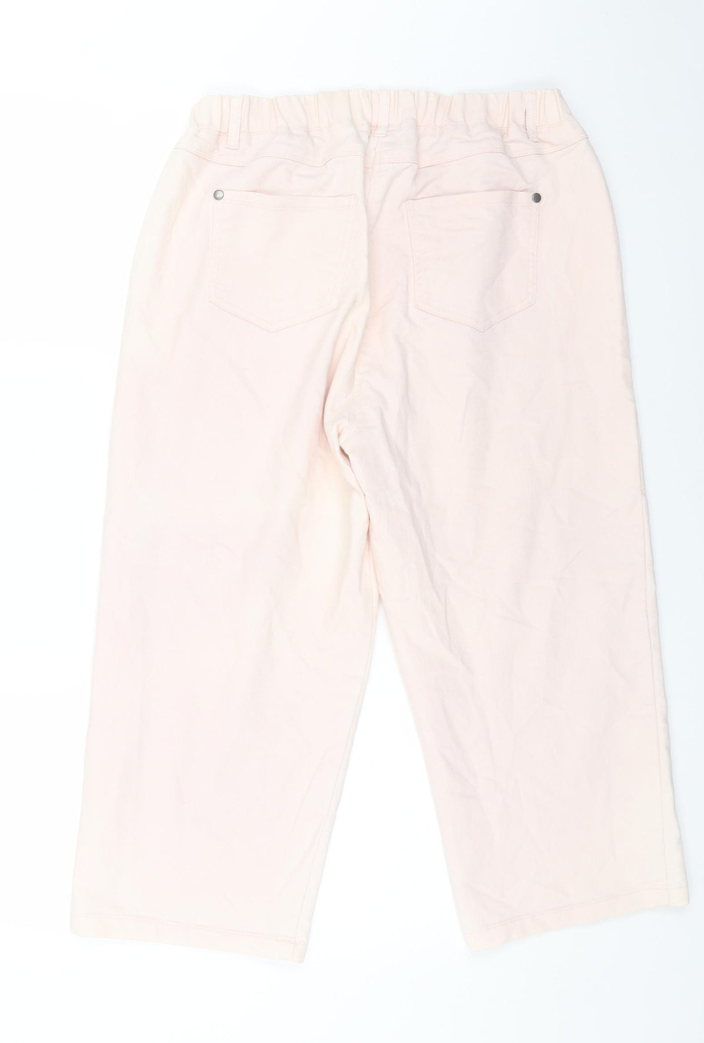 Cotton Traders Womens Pink Cotton Cropped Jeans Size 18 Regular