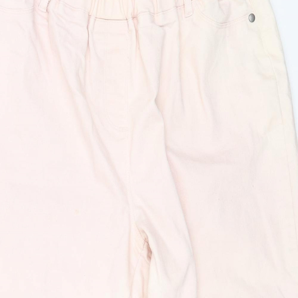 Cotton Traders Womens Pink Cotton Cropped Jeans Size 18 Regular