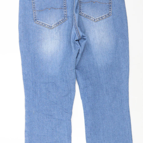 Monsoon Womens Blue Cotton Cropped Jeans Size 10 L22 in Regular Button