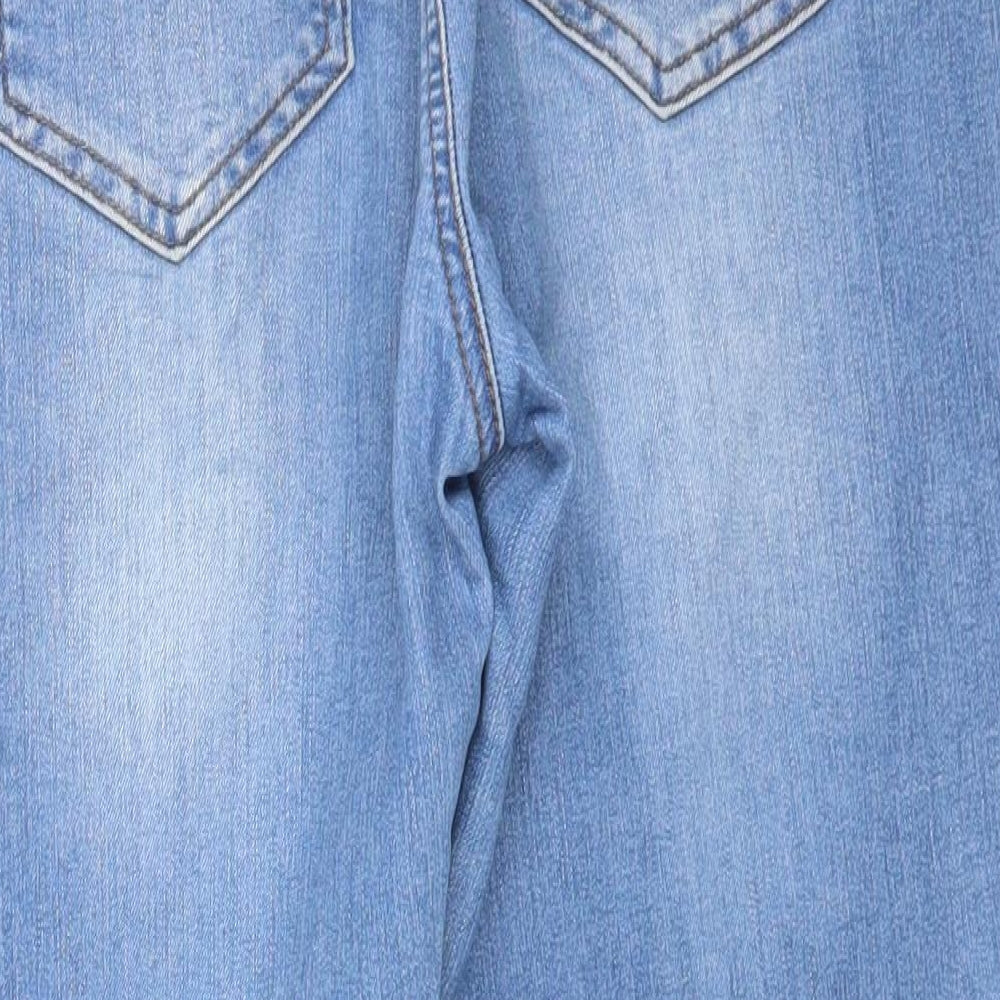 Monsoon Womens Blue Cotton Cropped Jeans Size 10 L22 in Regular Button