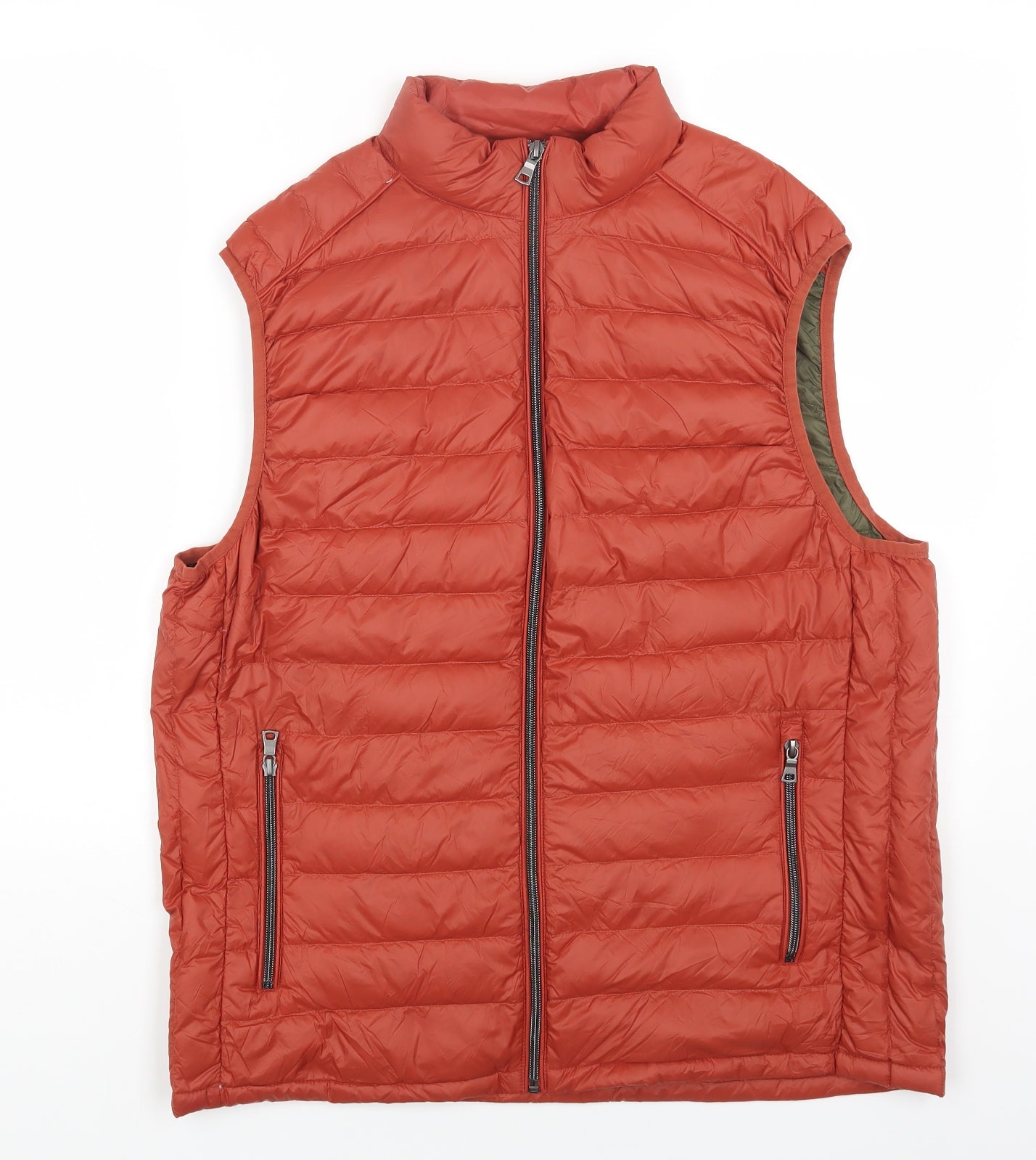 Marks and Spencer Mens Orange Gilet Jacket Size L Zip