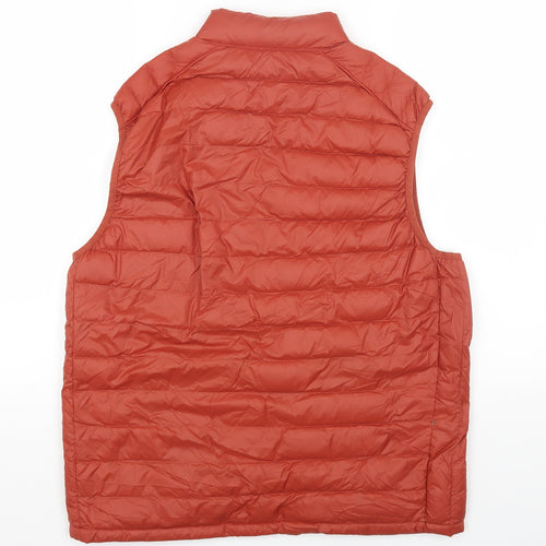 Marks and Spencer Mens Orange Gilet Jacket Size L Zip