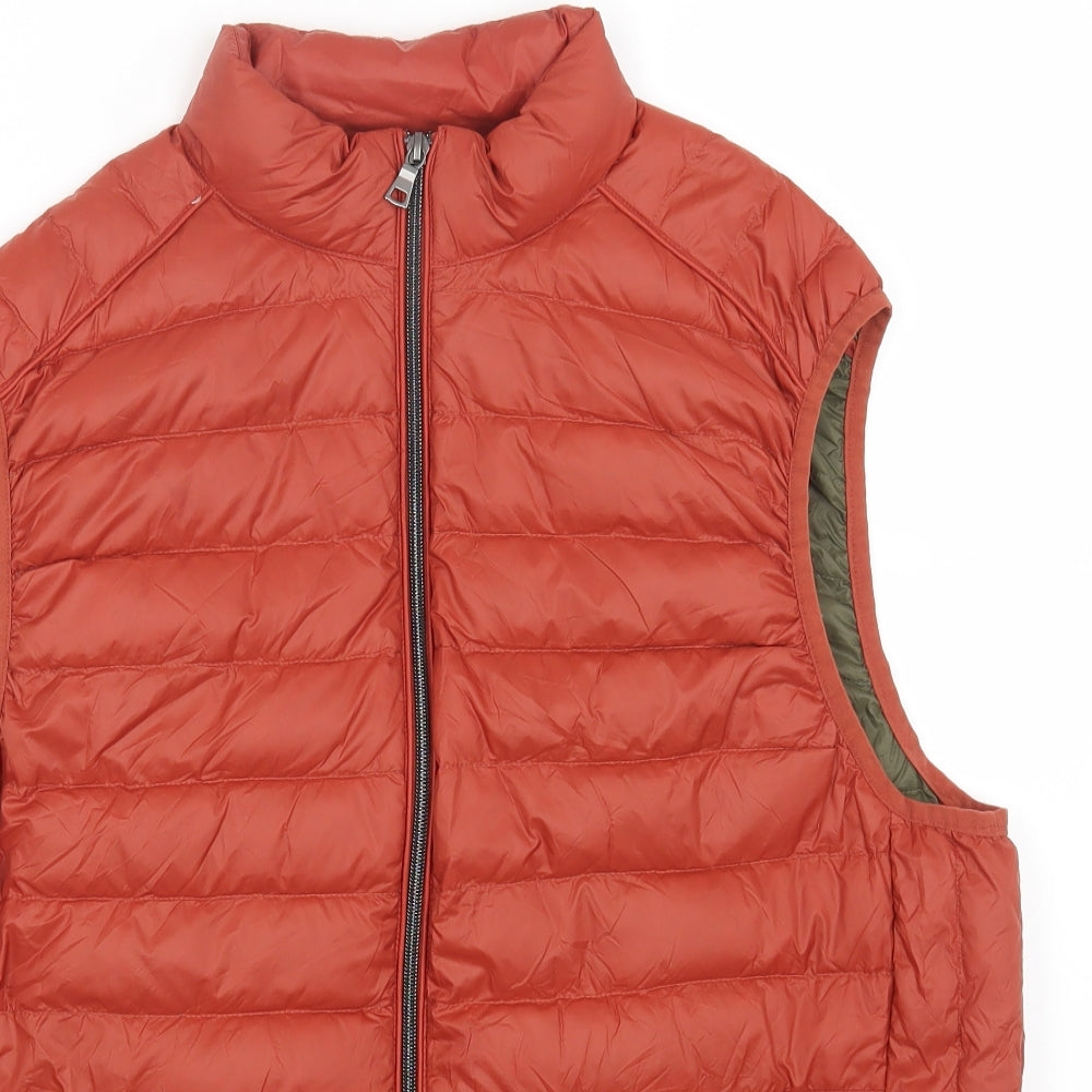 Marks and Spencer Mens Orange Gilet Jacket Size L Zip