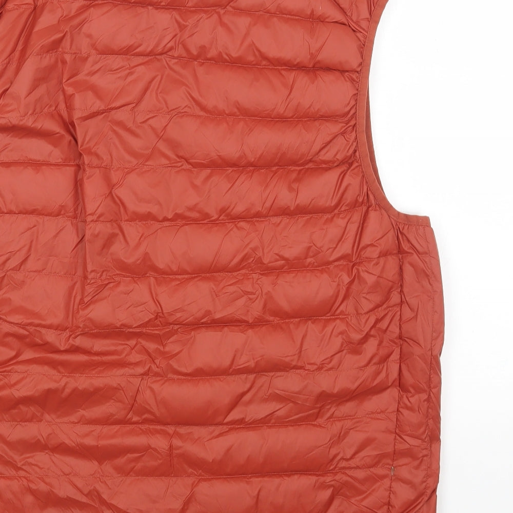 Marks and Spencer Mens Orange Gilet Jacket Size L Zip