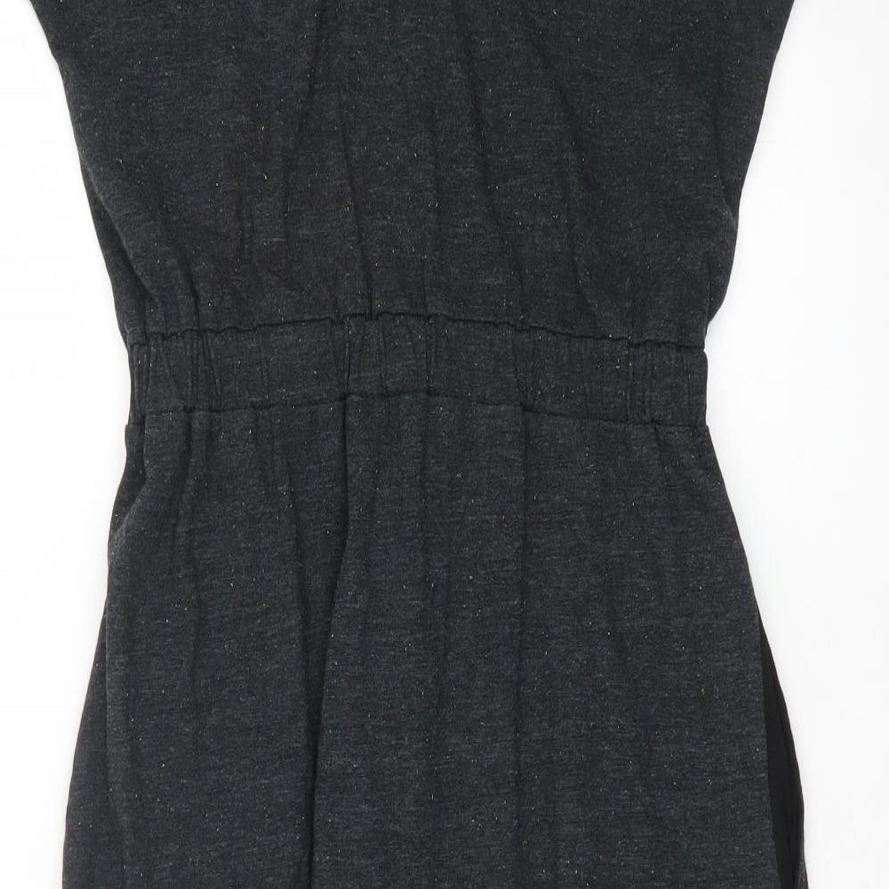 Golddigga Womens Grey Acrylic A-Line Size 10 Round Neck Pullover