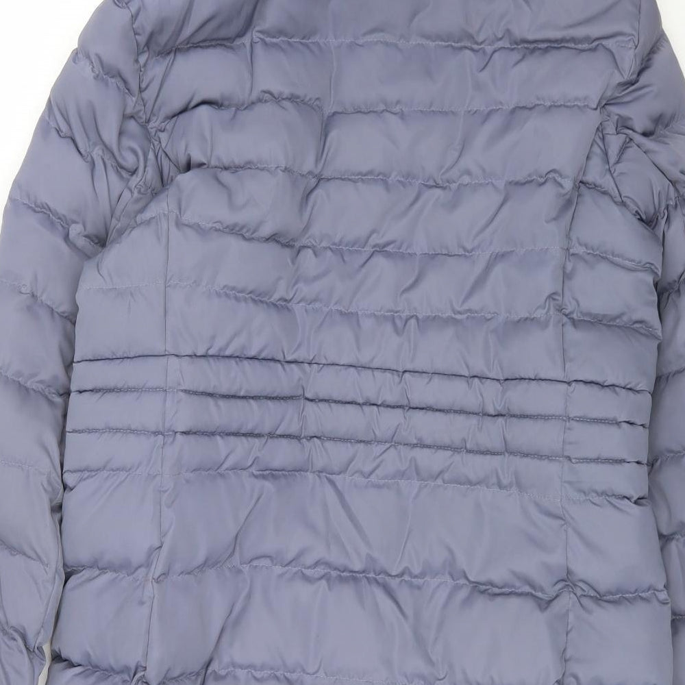 Marks and Spencer Womens Blue Puffer Jacket Coat Size 10 Zip