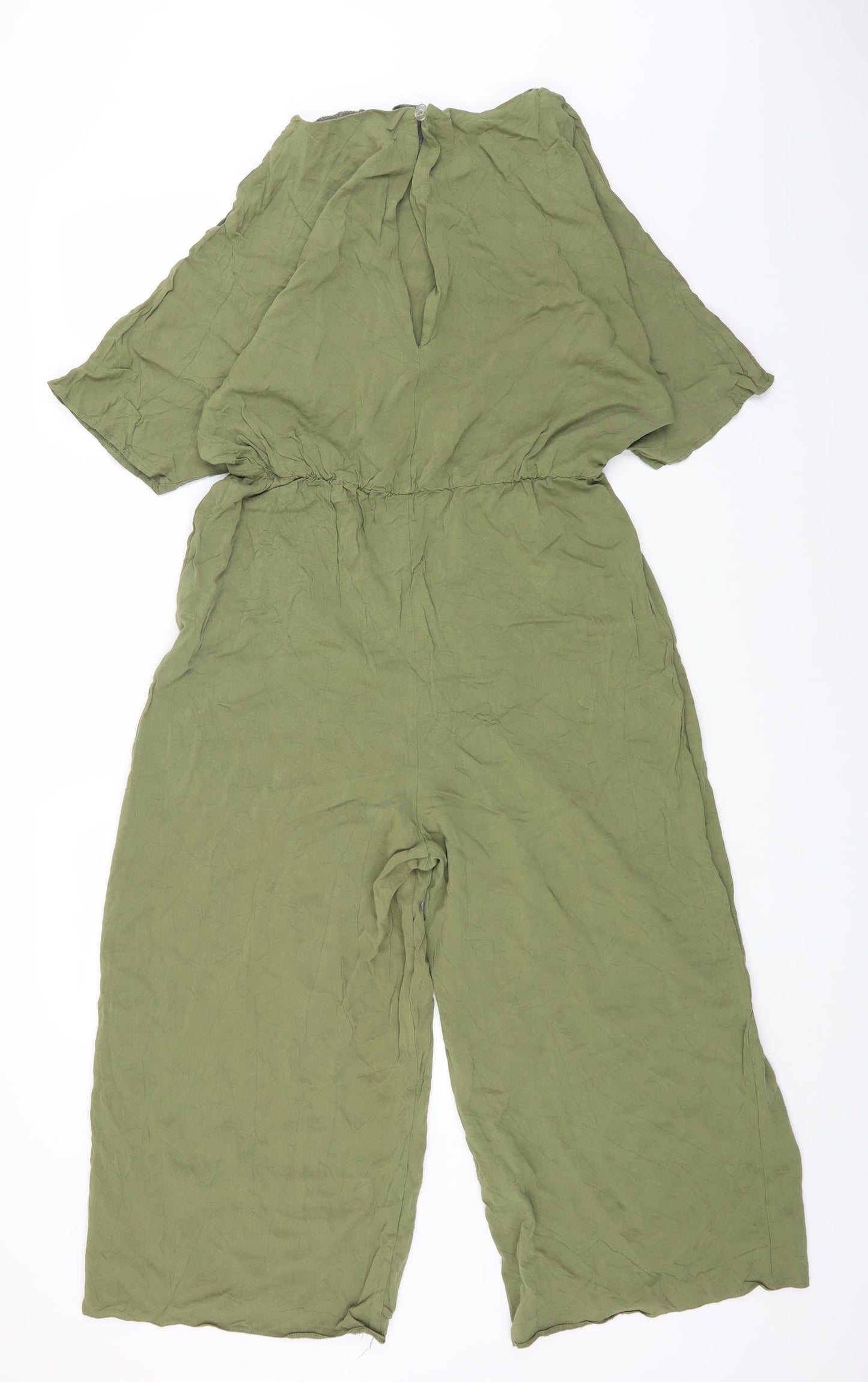 ASOS Womens Green Vinyl Jumpsuit One-Piece Size 16 L20 in Button