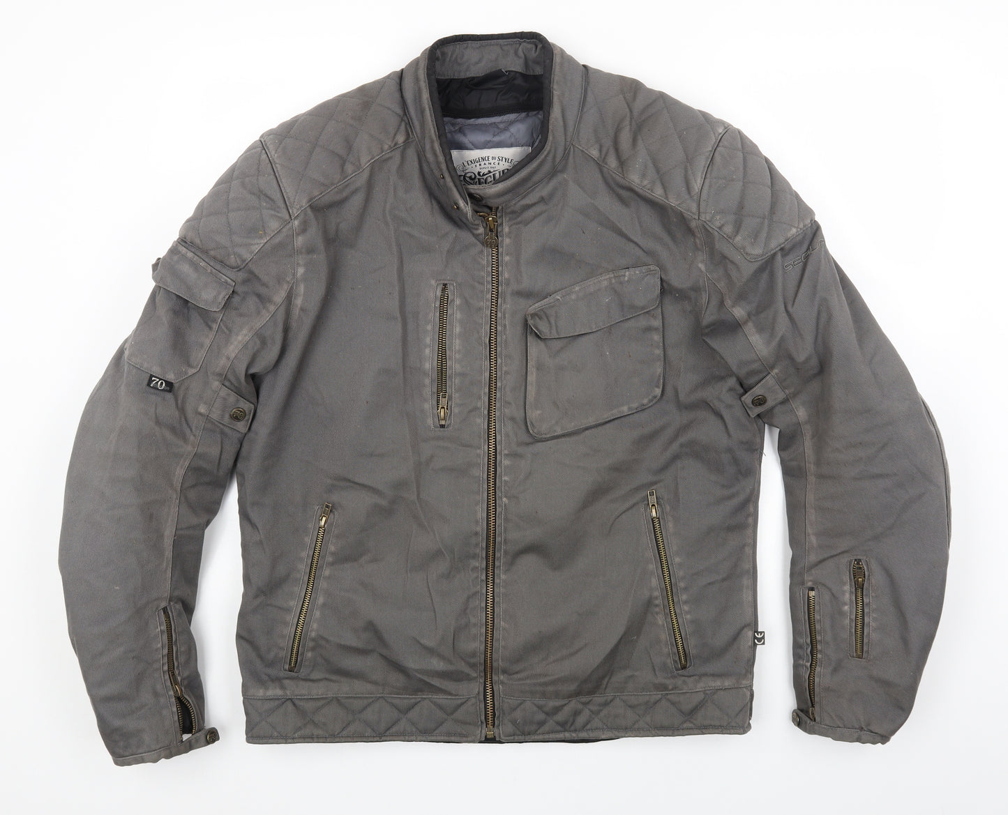 Segura Mens Grey Motorcycle Jacket Jacket Size 2XL Zip