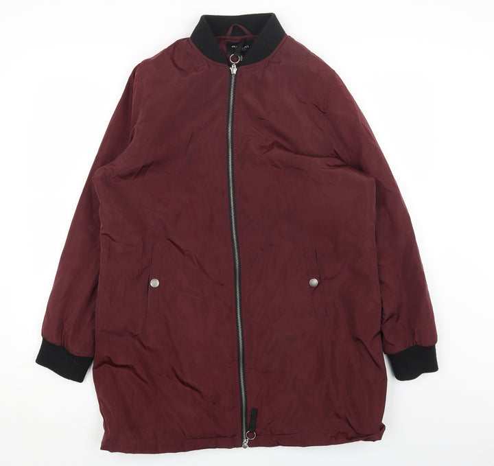 Brave Soul Womens Red Puffer Jacket Coat Size L Zip