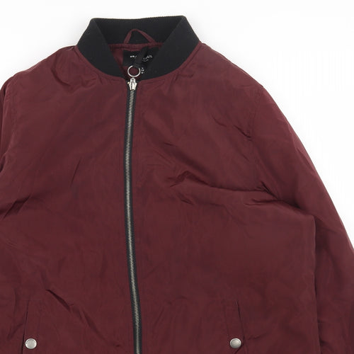 Brave Soul Womens Red Puffer Jacket Coat Size L Zip
