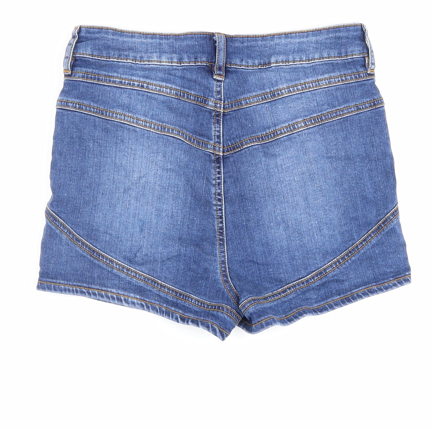 ASOS Womens Blue Cotton Biker Shorts Size 10 L3 in Regular Zip