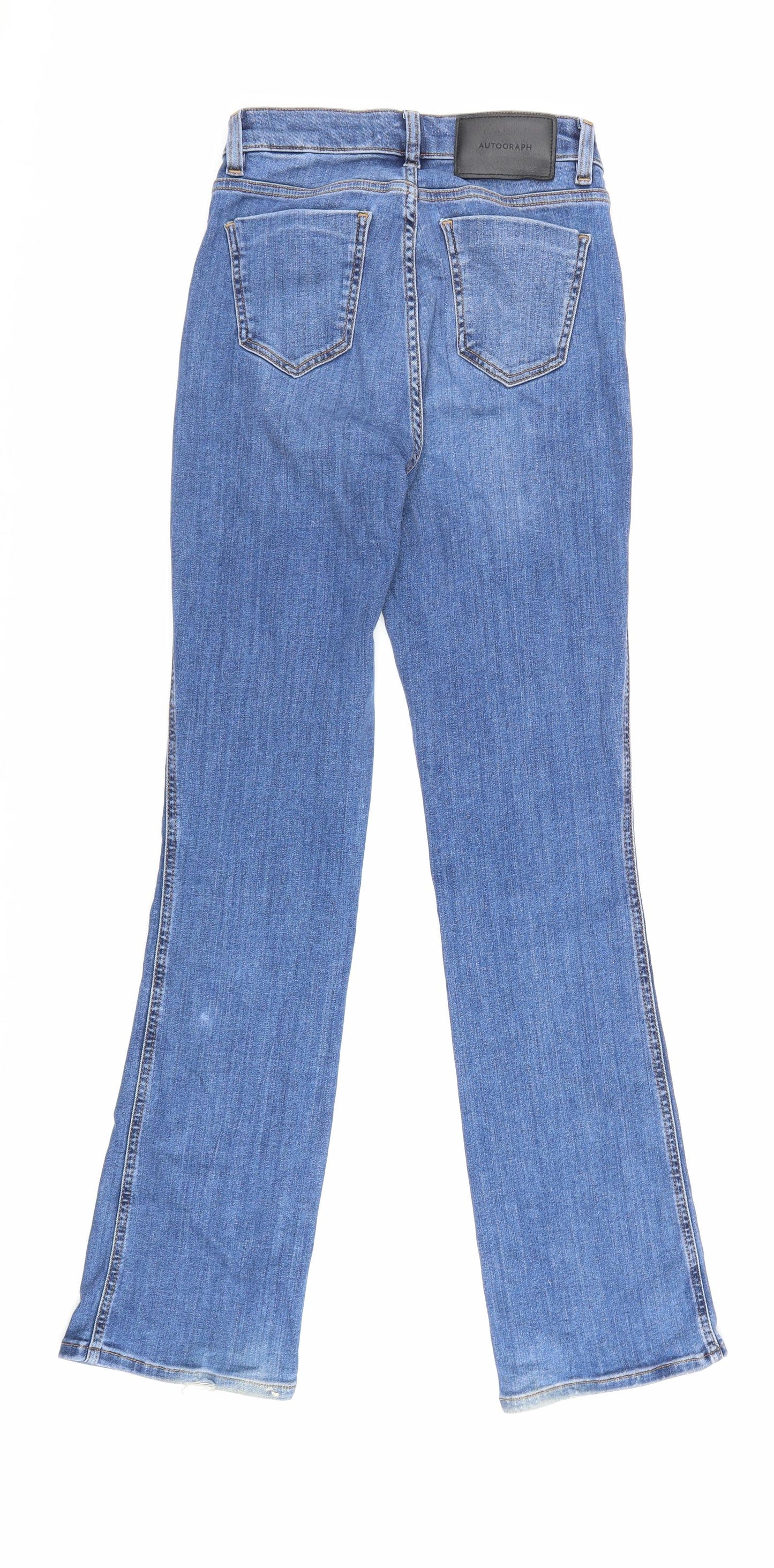 Autograph Womens Blue Cotton Bootcut Jeans Size 8 L32 in Regular Zip