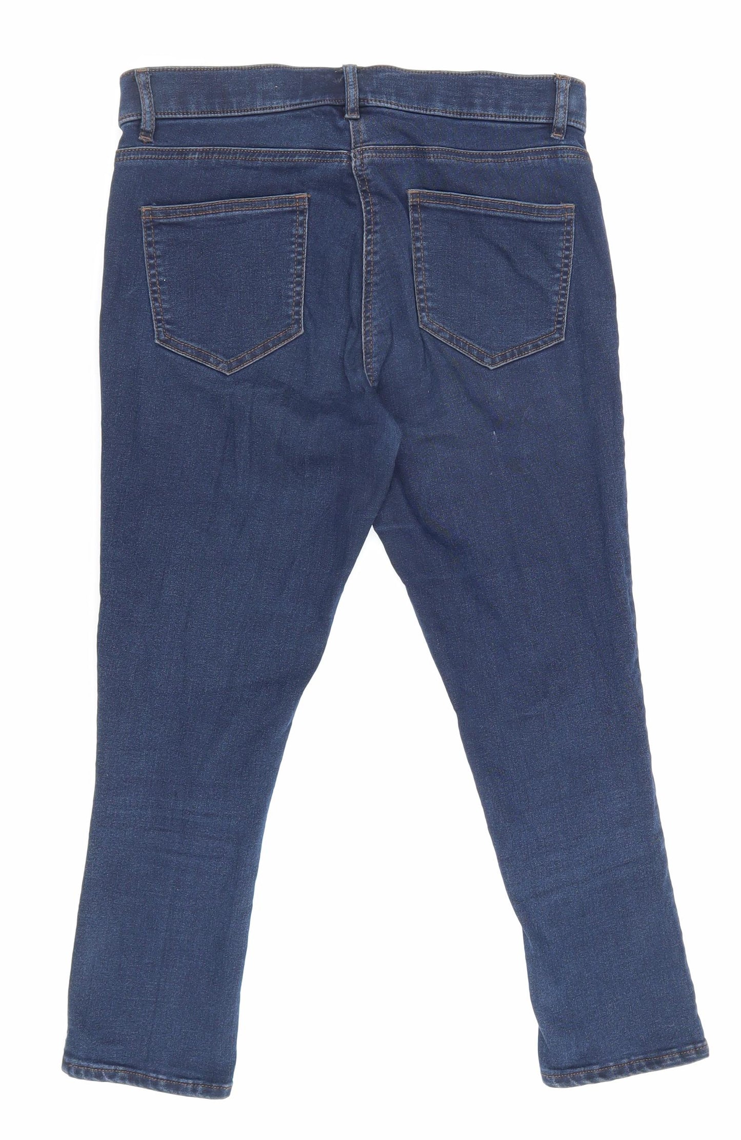 George Girls Blue Cotton Skinny Jeans Size S Regular Zip