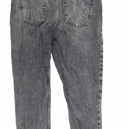 Topshop Womens Grey Polyester Mom Jeans Size 30 in L36.5 in Regular Zip