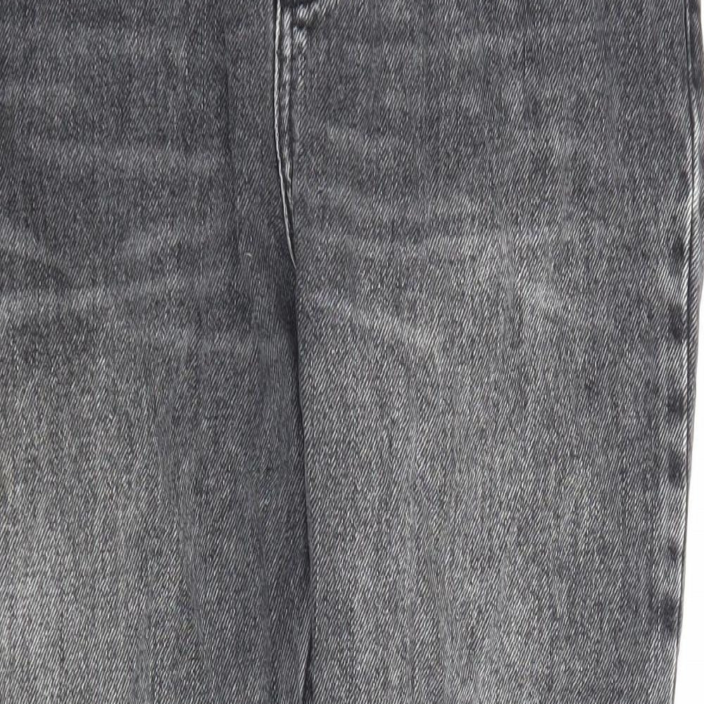 Topshop Womens Grey Polyester Mom Jeans Size 30 in L36.5 in Regular Zip
