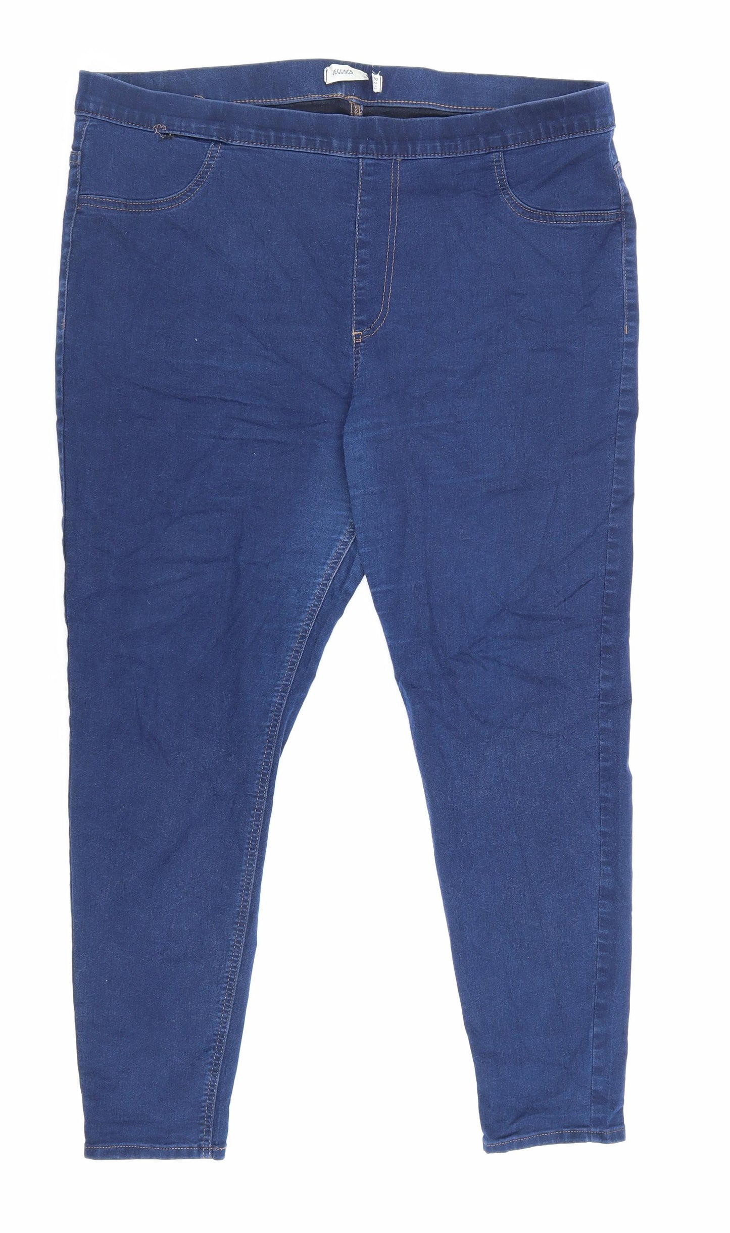 Marks and Spencer Womens Blue Cotton Skinny Jeans Size 20 L27 in Regular