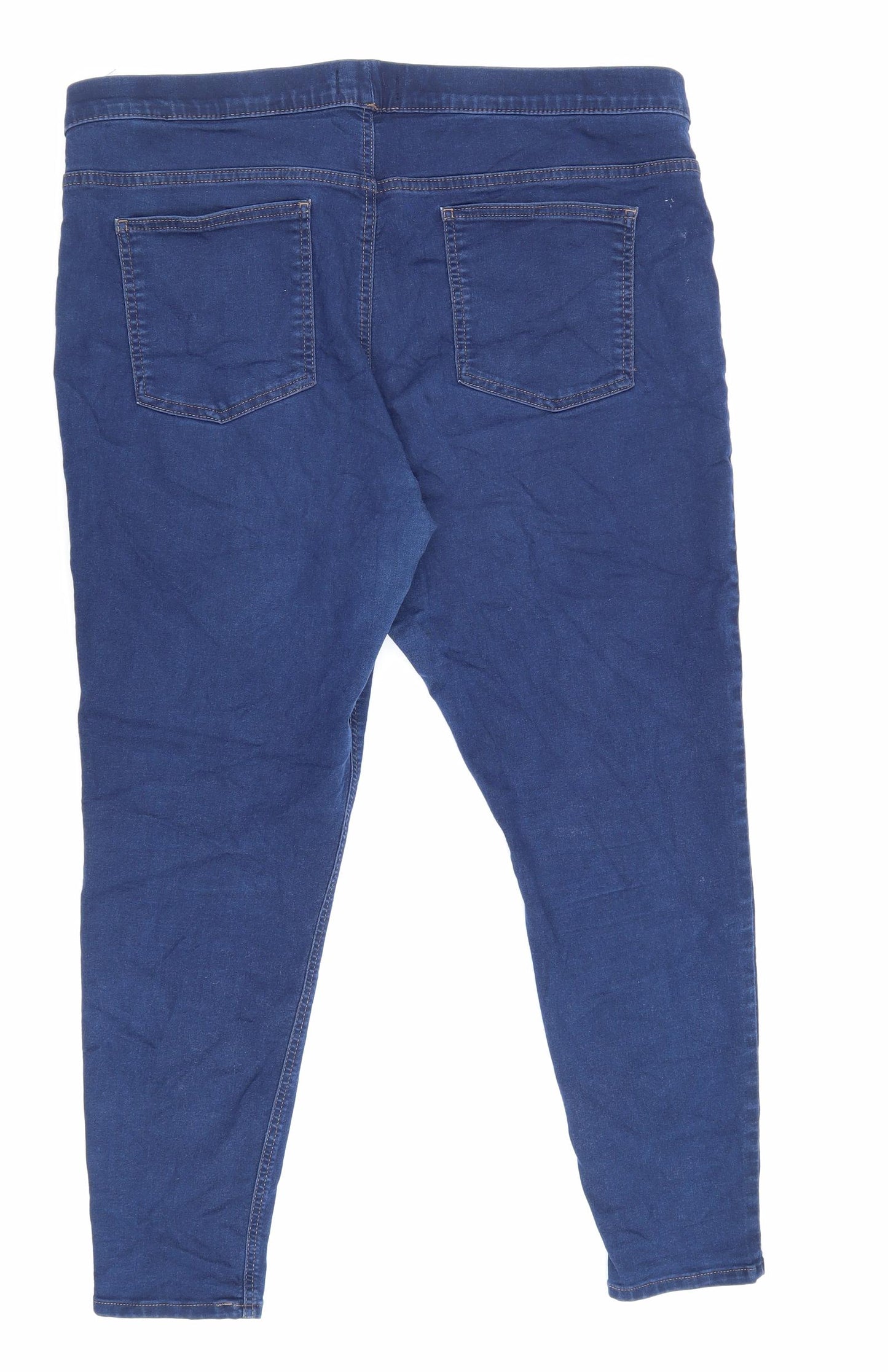Marks and Spencer Womens Blue Cotton Skinny Jeans Size 20 L27 in Regular