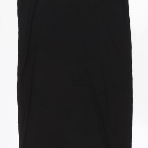 Marks and Spencer Womens Black Viscose Maxi Size 10 Boat Neck Pullover