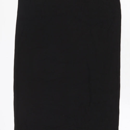 Marks and Spencer Womens Black Viscose Maxi Size 10 Boat Neck Pullover