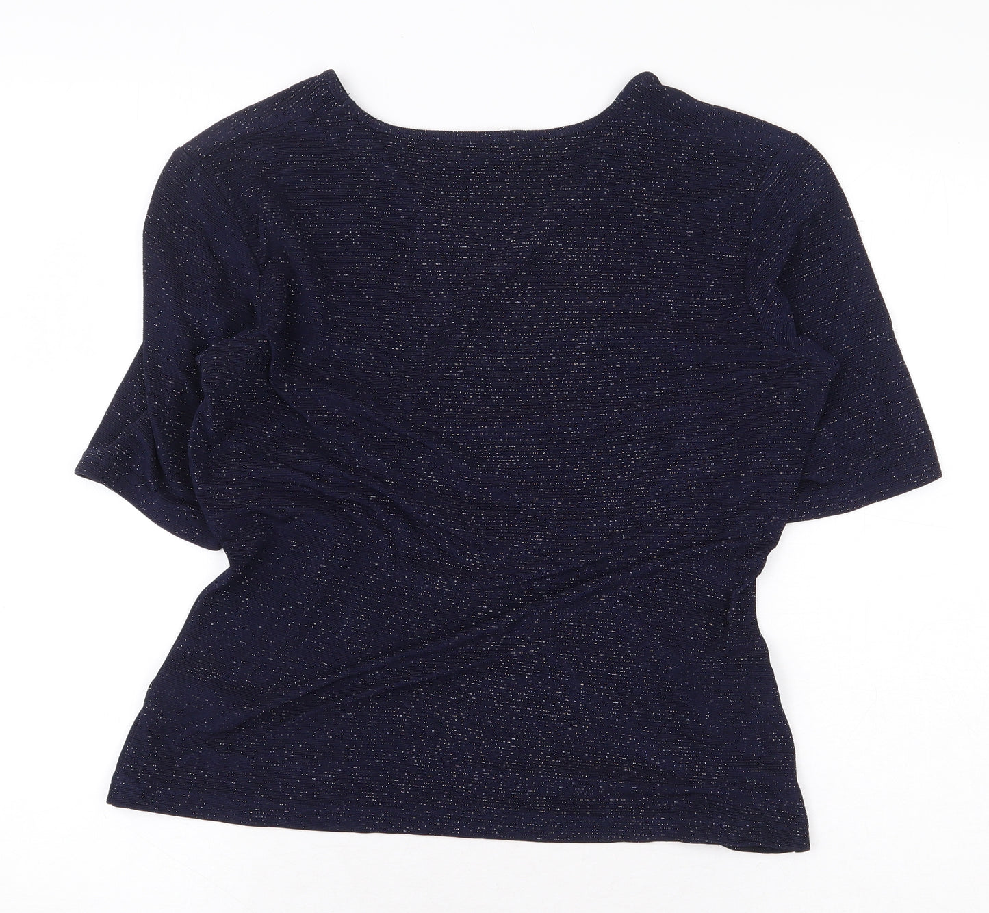 Planet Womens Blue Nylon Basic Blouse Size M V-Neck