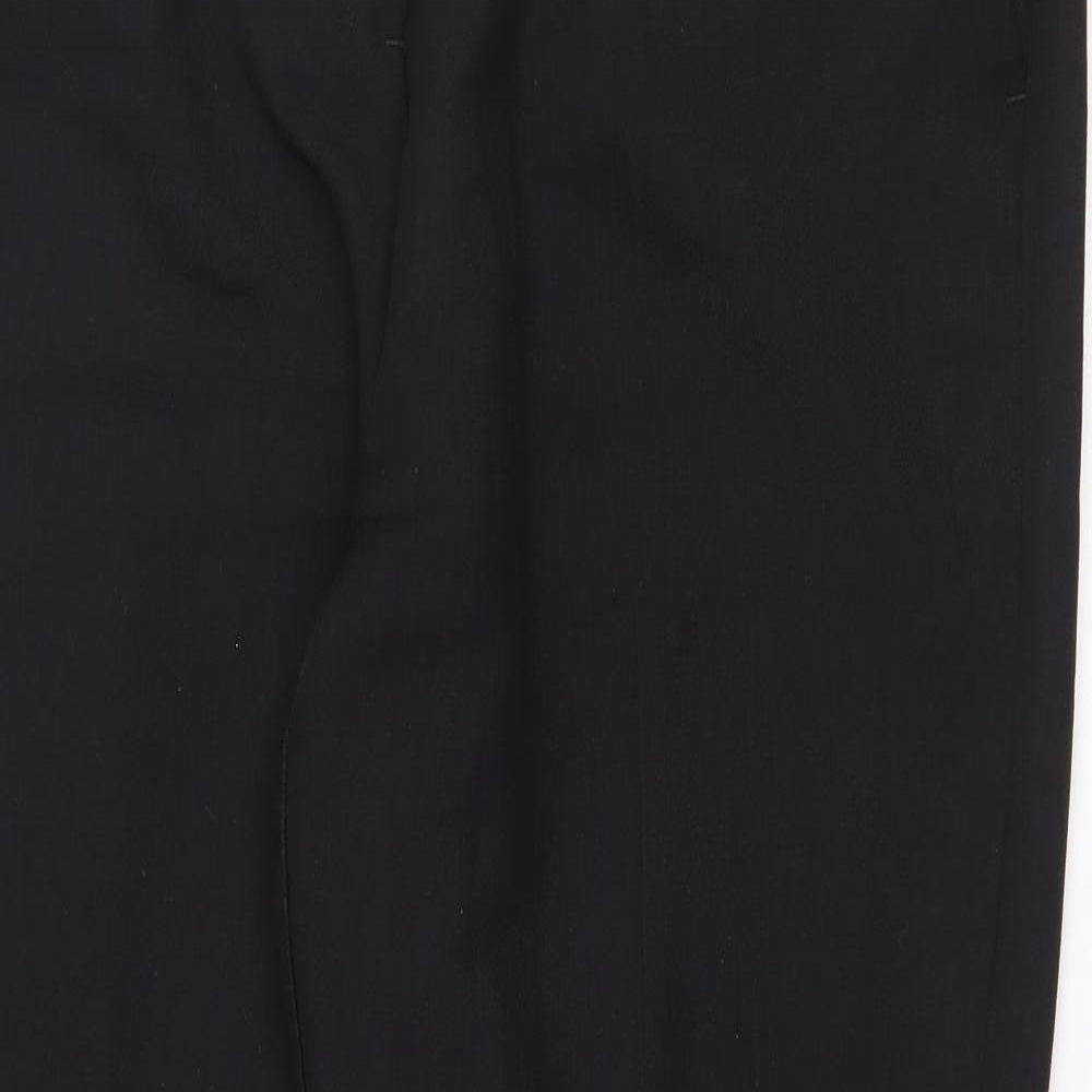 NEXT Womens Black Polyester Trousers Size 14 L27 in Regular Zip
