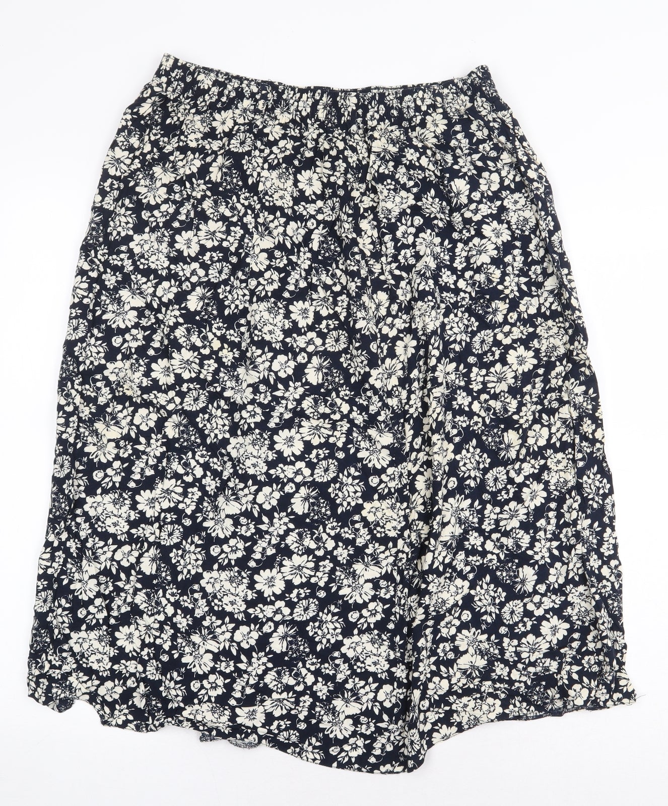 Bonmarché Womens Blue Floral Viscose A-Line Skirt Size 14
