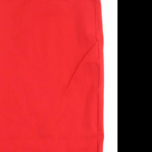 Cerise Blue Womens Red Cotton Straight & Pencil Skirt Size L