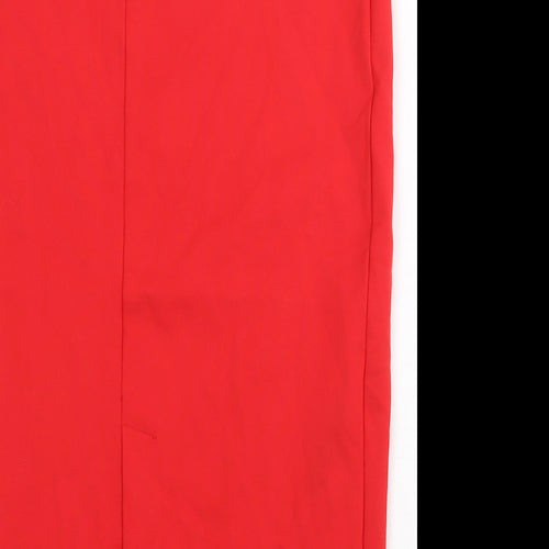 Cerise Blue Womens Red Cotton Straight & Pencil Skirt Size L