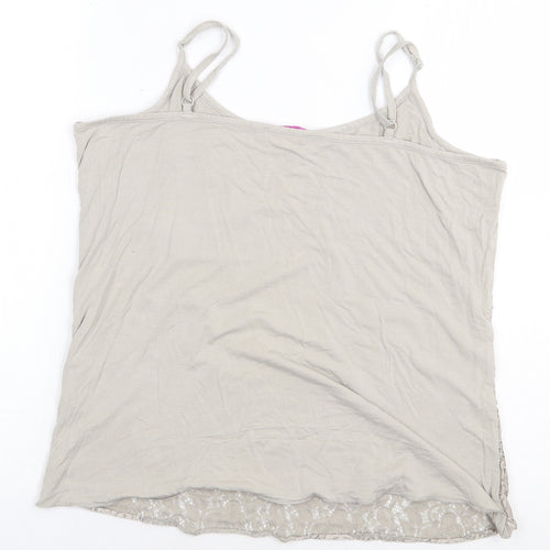 Per Una Womens Grey Viscose Camisole Tank Size 16 Round Neck