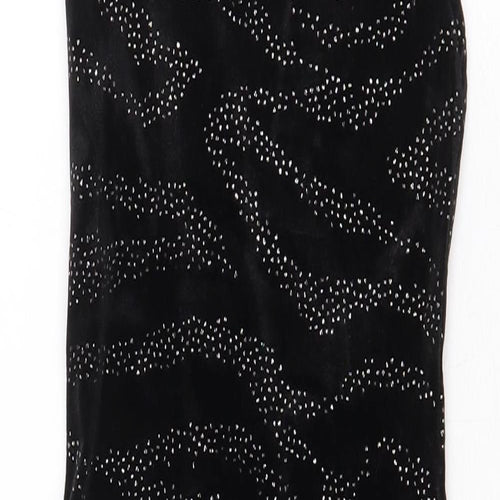 H&M Womens Black Animal Print Polyester Slip Dress Size XS Sweetheart Pullover