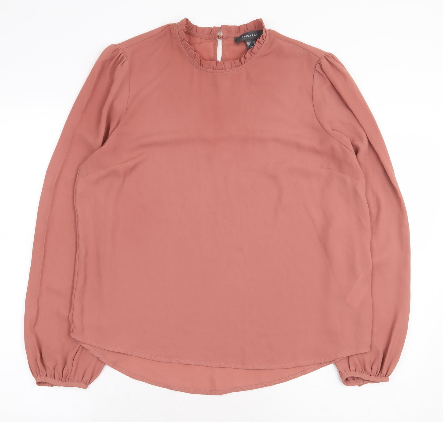 Primark Womens Pink Polyester Basic Blouse Size 14 Collared