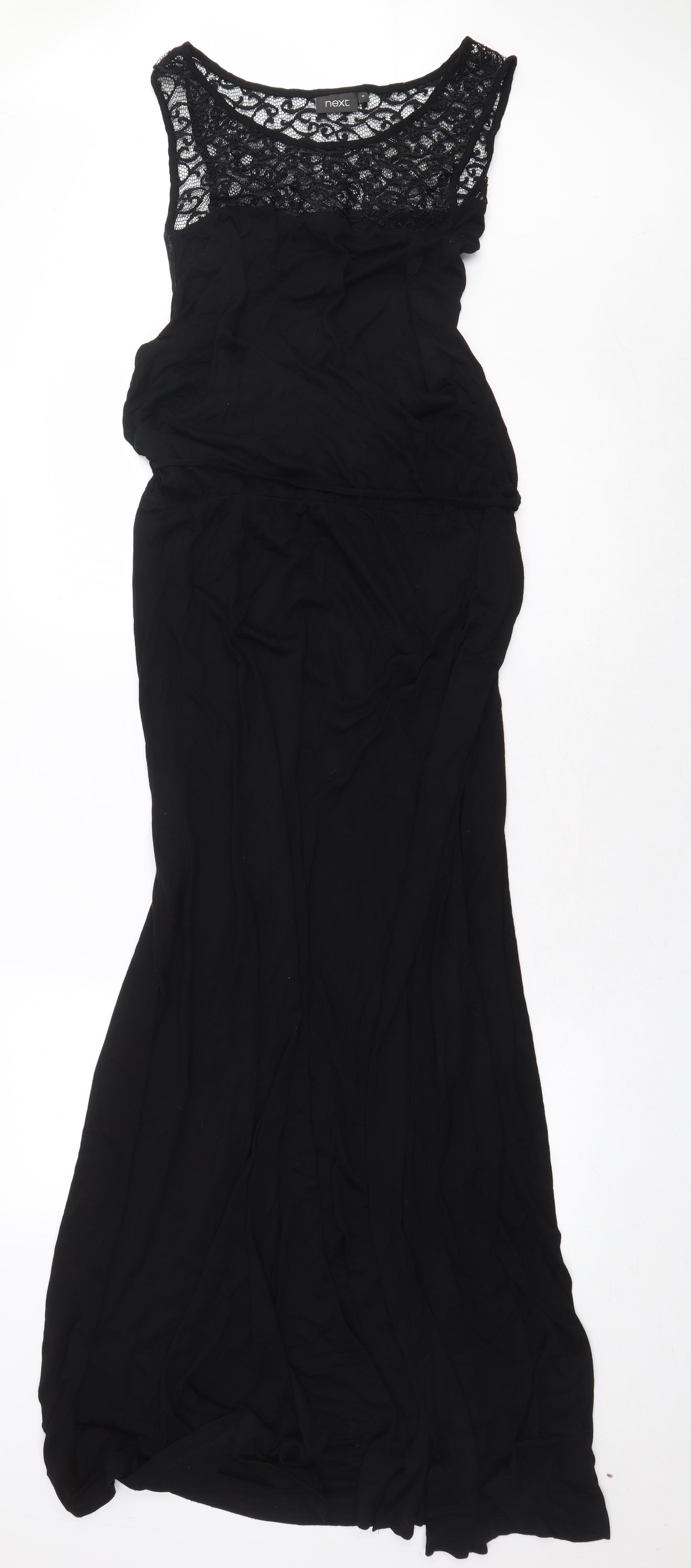 NEXT Womens Black Viscose A-Line Size 16 Scoop Neck Tie