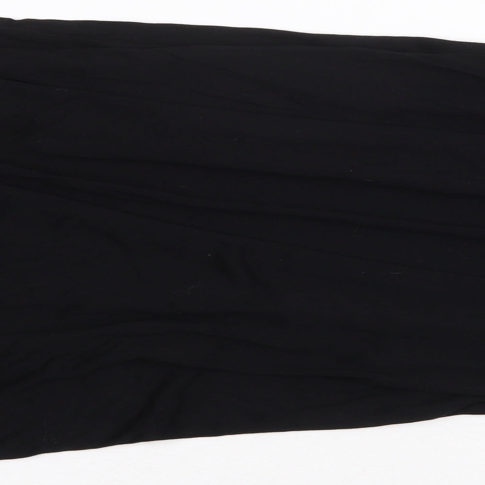 NEXT Womens Black Viscose A-Line Size 16 Scoop Neck Tie