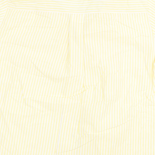 Salua Womens Yellow Striped Cotton Basic Button-Up Size M Collared